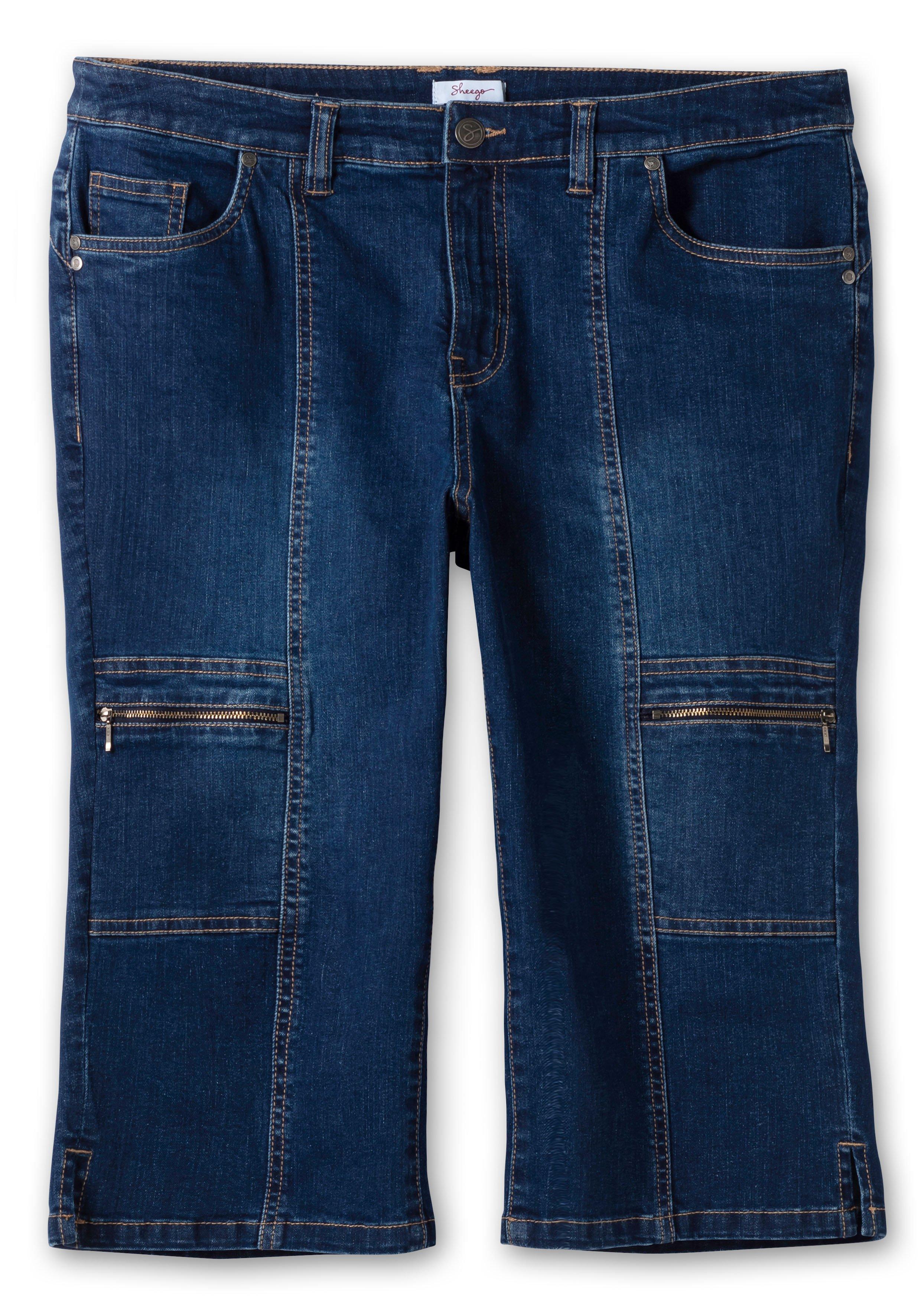 Schmale Caprijeans im Cargo-Stil