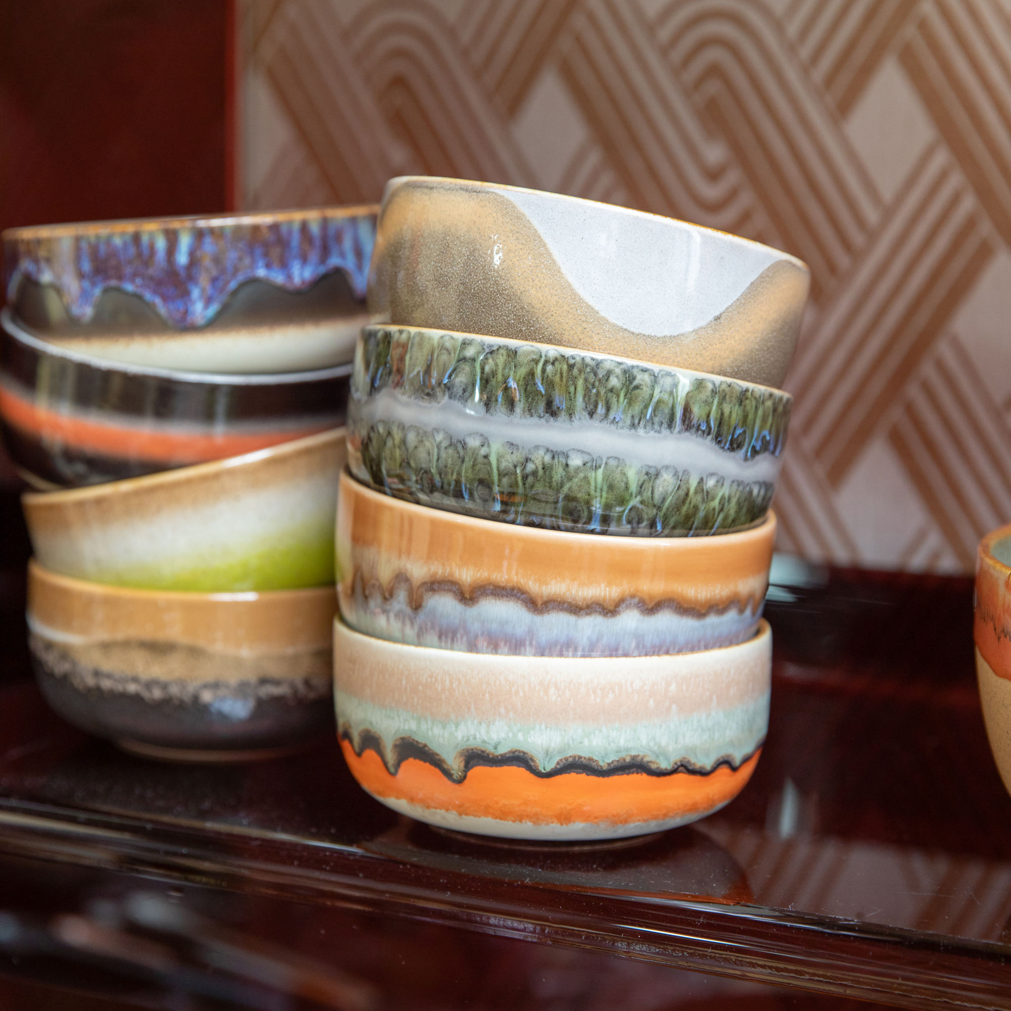 Servies 70's Ceramics dessert schaal Reef - set van 4