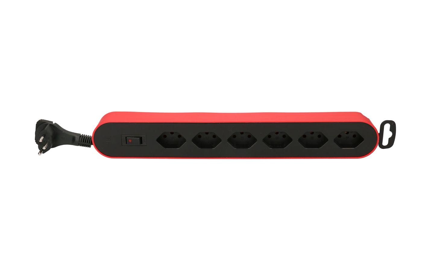 Steckdosenleiste Design Line 6x T13 rotSteckerleiste 6x T13 Design-Line