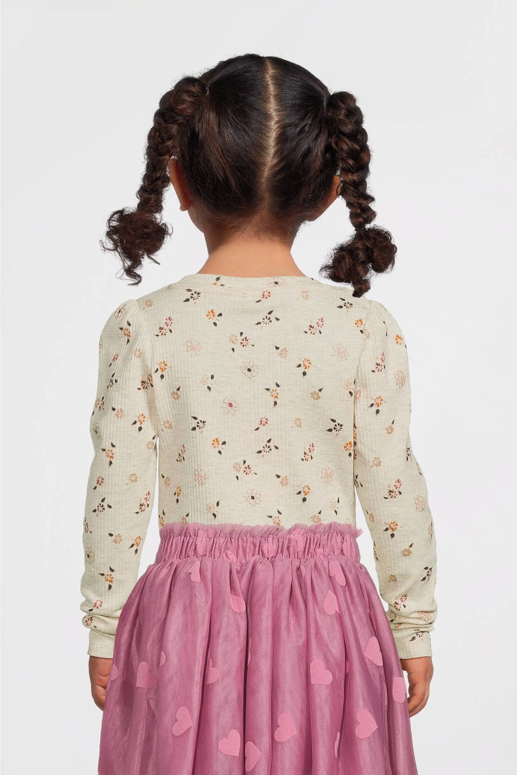 NAME IT gebloemde longsleeve NMFPOSANA ecru