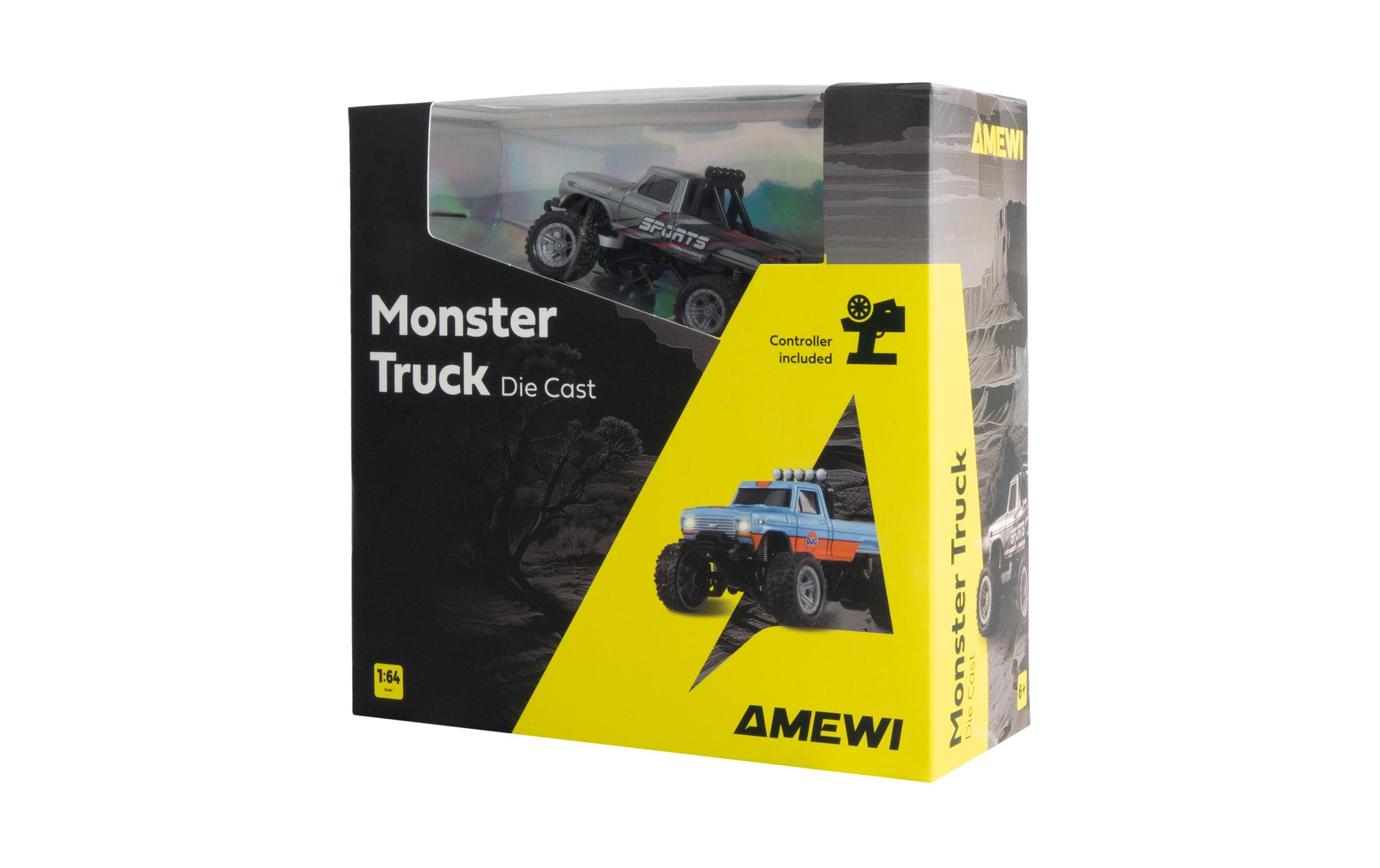 Monster Truck Die Cast 1:64 RTR, GrauFerngesteuerte Monster Truck im Massstab 1:64