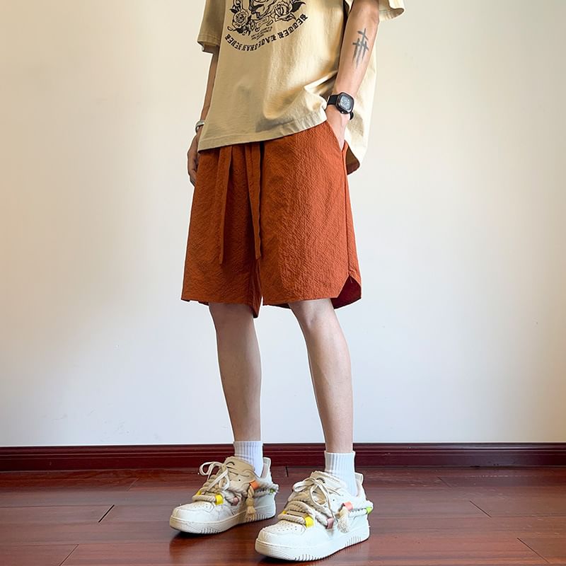 Obikan - Mid Rise Plain Shorts