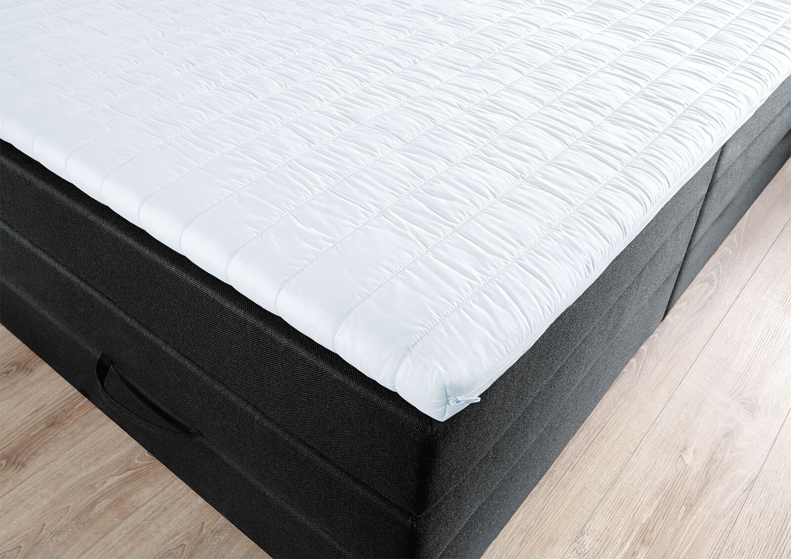 Boxspringbett Vegas Stoffbezug Anthrazit Bonellfederkernca. 180 x 200 cm
