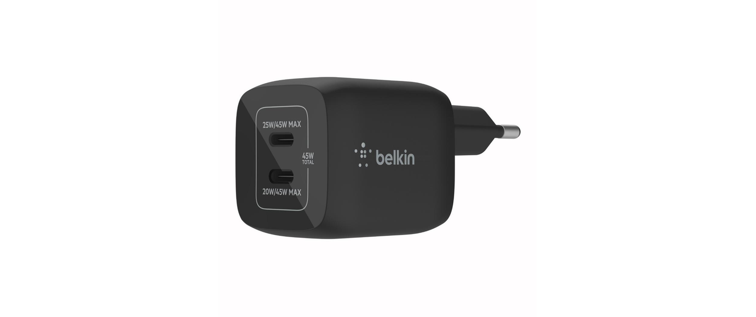 USB-Wandladegerät BoostCharge ProUSB-C-GaN-Ladegerät mit zwei Anschlüssen PPS (45 W)