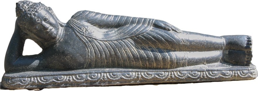 Stone Lite tuinbeeld Boeddha liggend zwart 13 x 40 x 17 cm