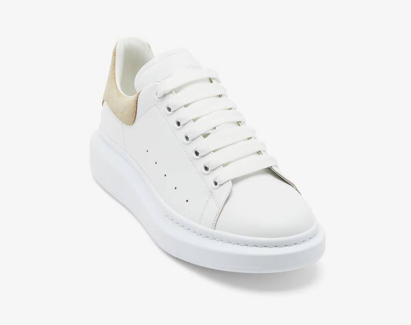 Alexander McQueen Men's Oversized Sneaker in White/beige