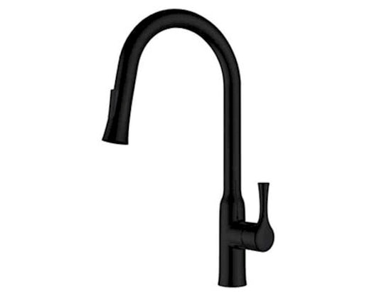 HUDOR - Mitigeur avec douchette Robinet de cuisine 405 en laiton noir collection céphise