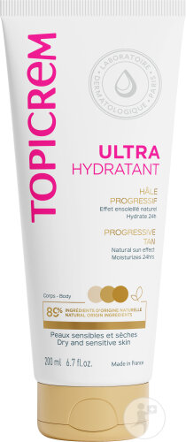 Topicrem Ultra-Hydratant Hâle Progressif Corps Peaux Sensibles Et Sèches Tube 200ml