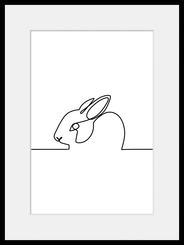 queence Bild »Alicia« Haustiere | Kunst | Modern | Schwarz-Weiss 1 Stk. tlg. HD Premium Poster-Druck inkl. Holzrahmen