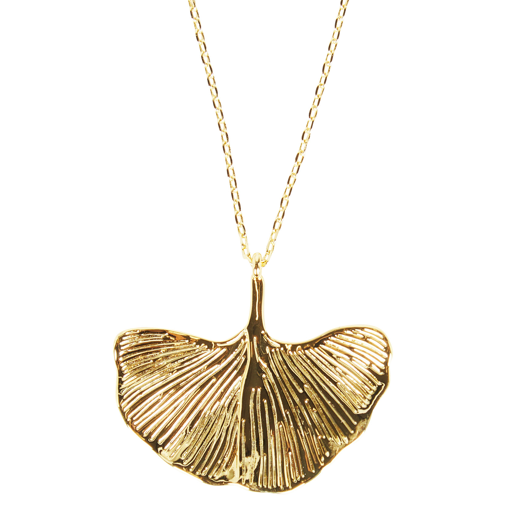 Collier sautoir en laiton doré | Jaune