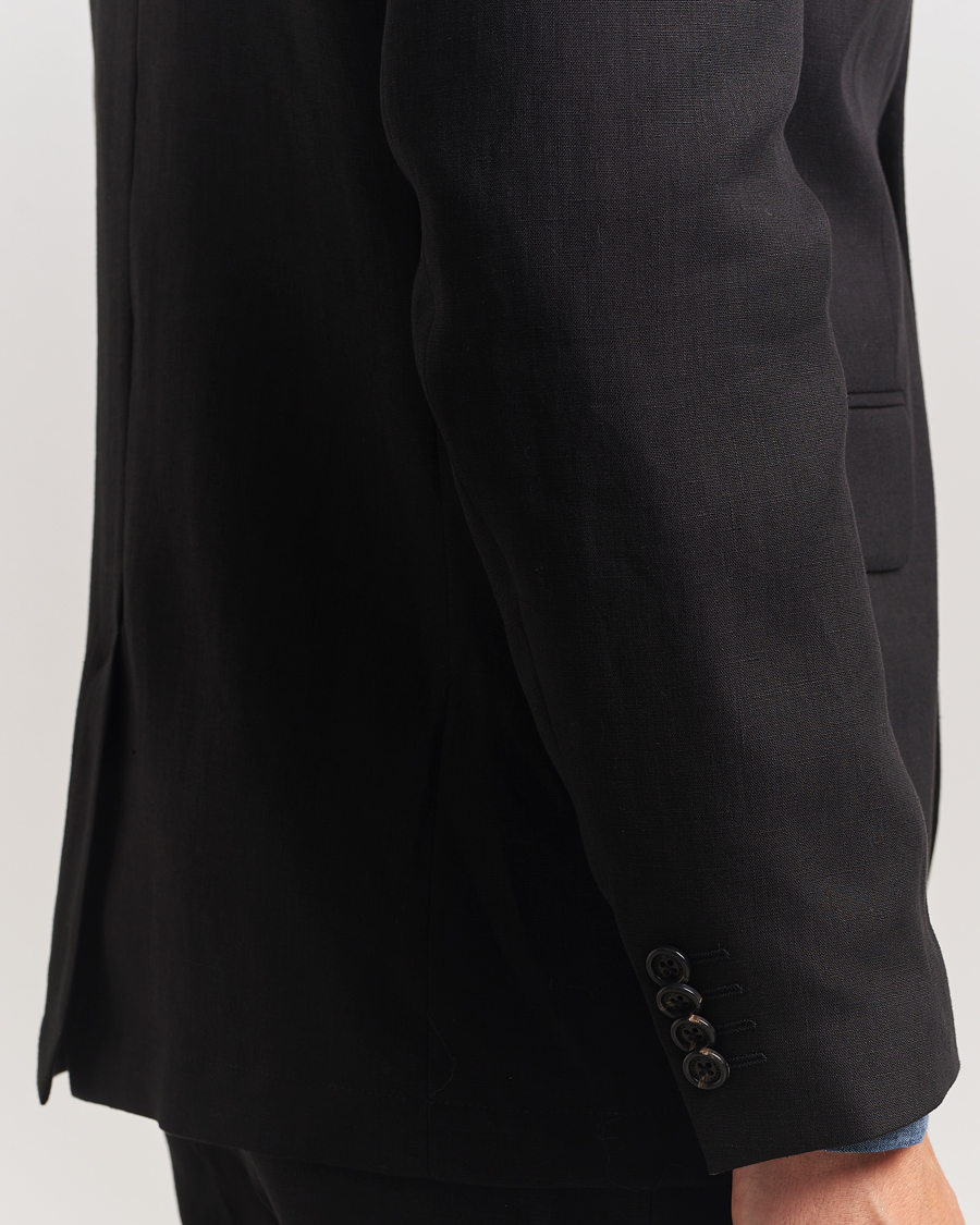 J.Lindeberg Alban Unlined Super Linen Blazer Black