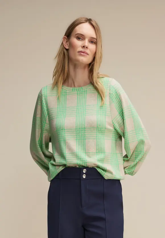 Kariertes Shirt - spring sand melange