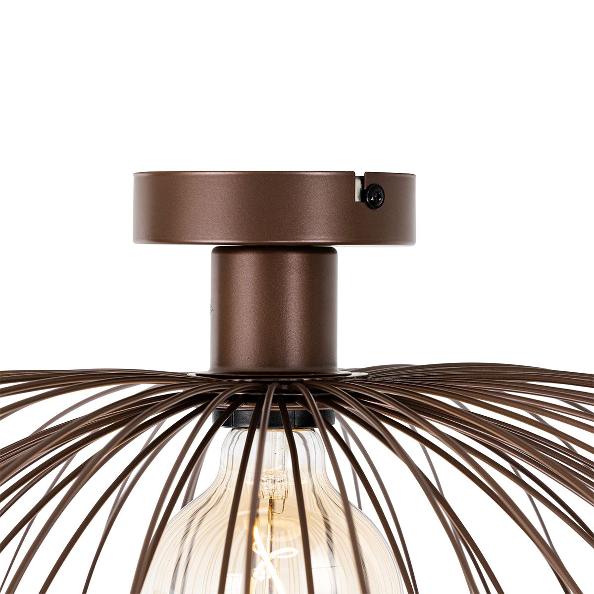 Design plafondlamp brons met dubbele kap 45cm - Pua