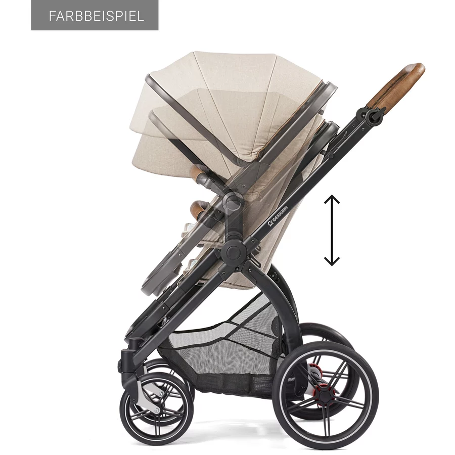 GESSLEIN Kombikinderwagen FX4 Life mit Handbremse, oliv  Blümchen