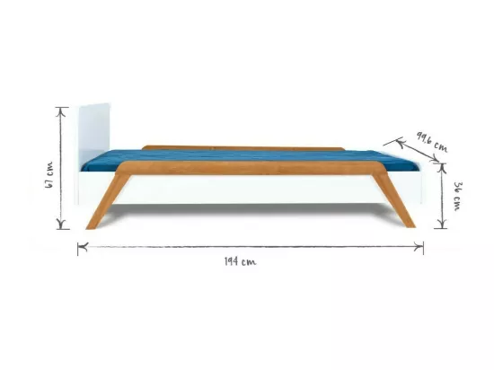 Lit enfant évolutif avec barrières 90x190 cm bois massif blanc et bois DIXIA