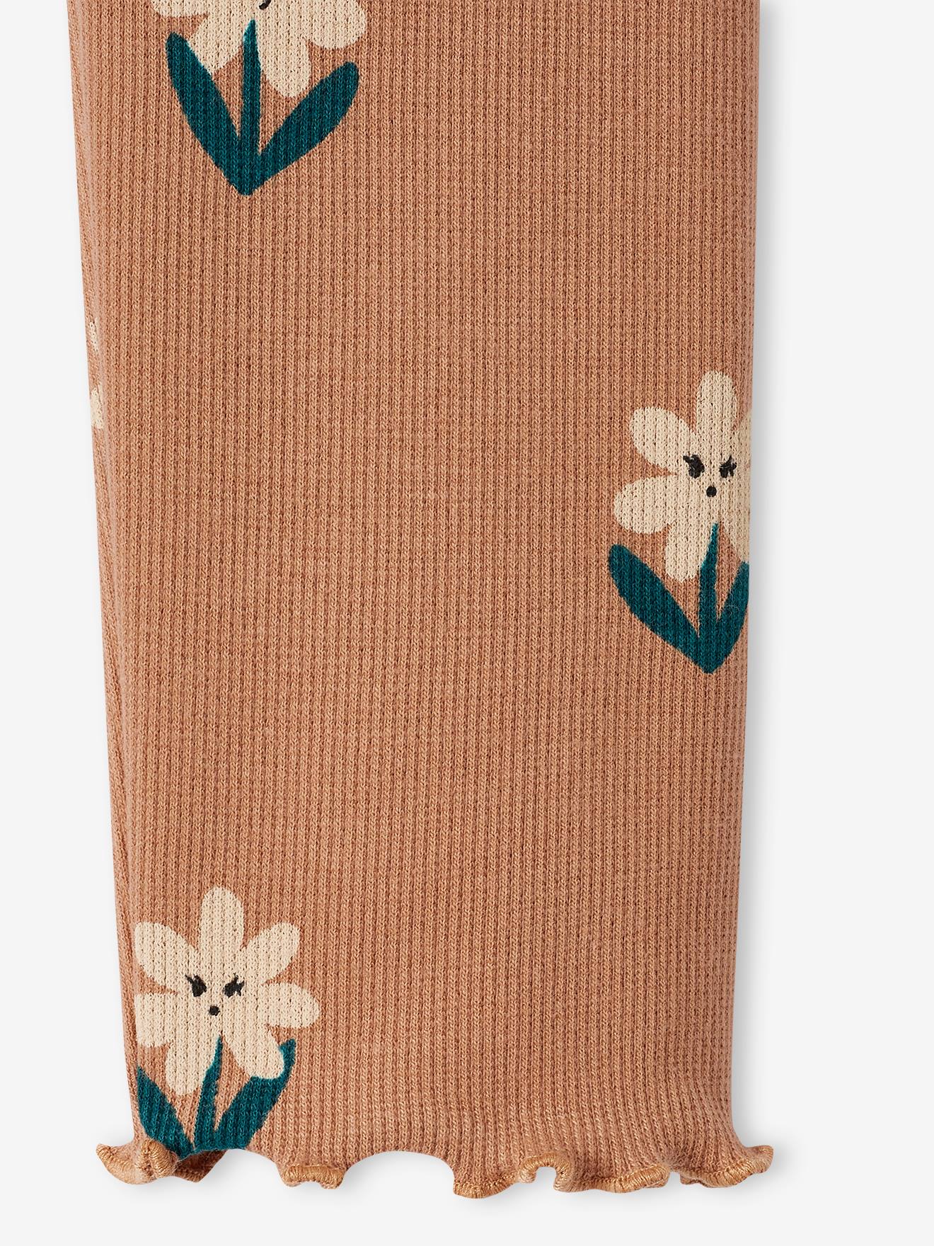 Calça legging canelada azul marinho para meninas
