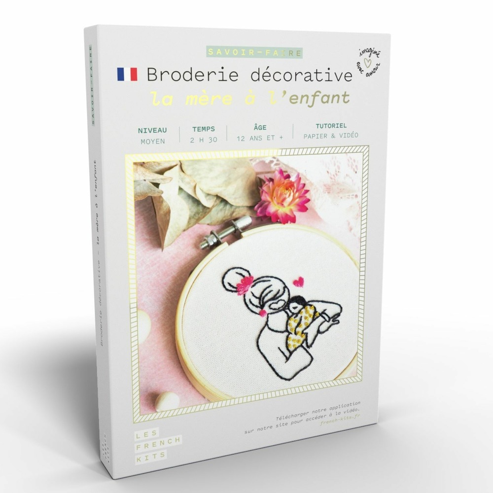 Coffret diy - broderie décorative - mère et enfant