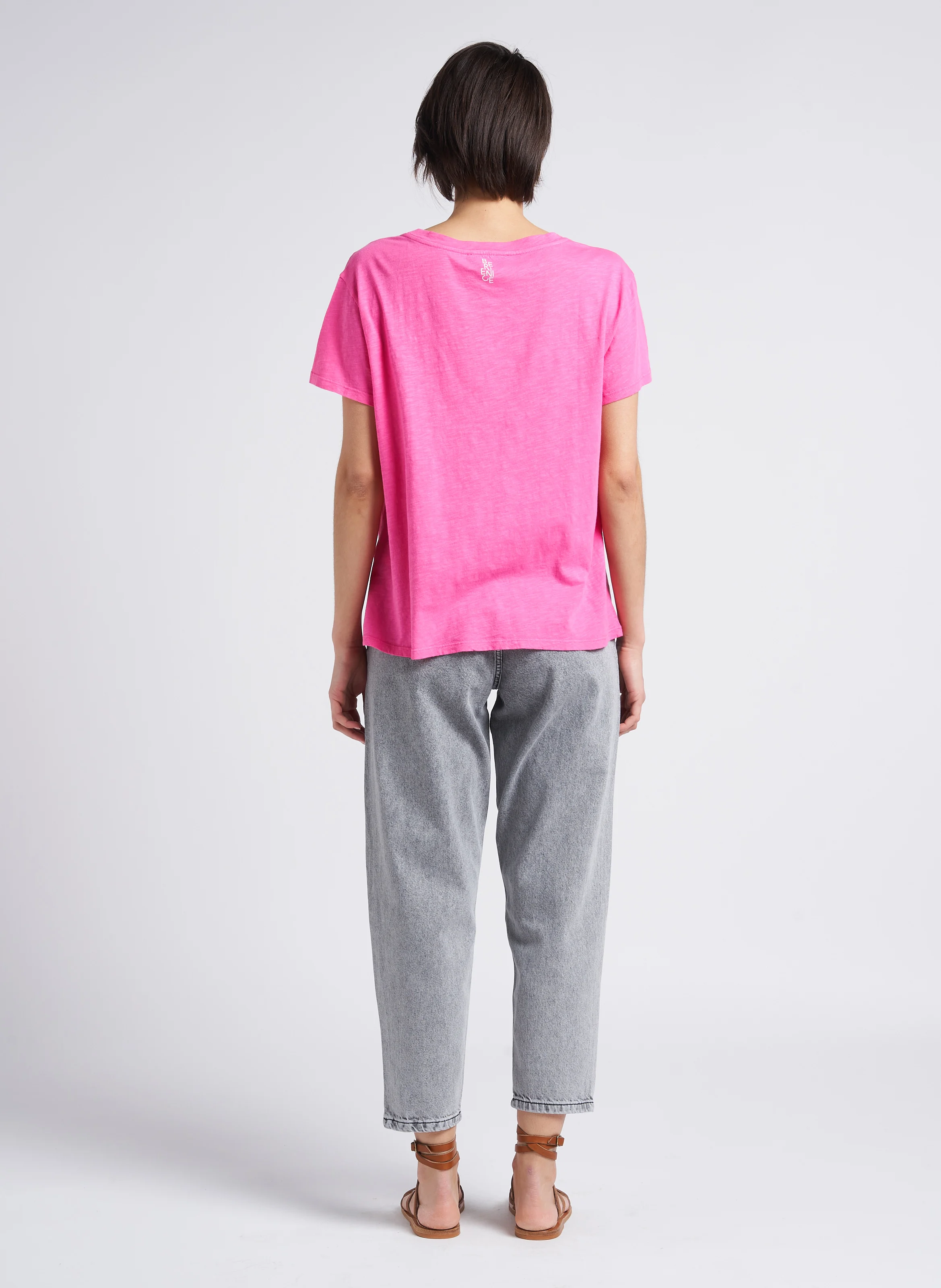 Jean baggy en coton délavé | Argent
