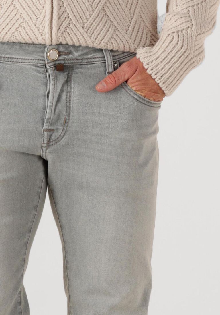 lichtgrijze jacob cohen slim fit jeans pant 5 pkt super slim fit nick slim