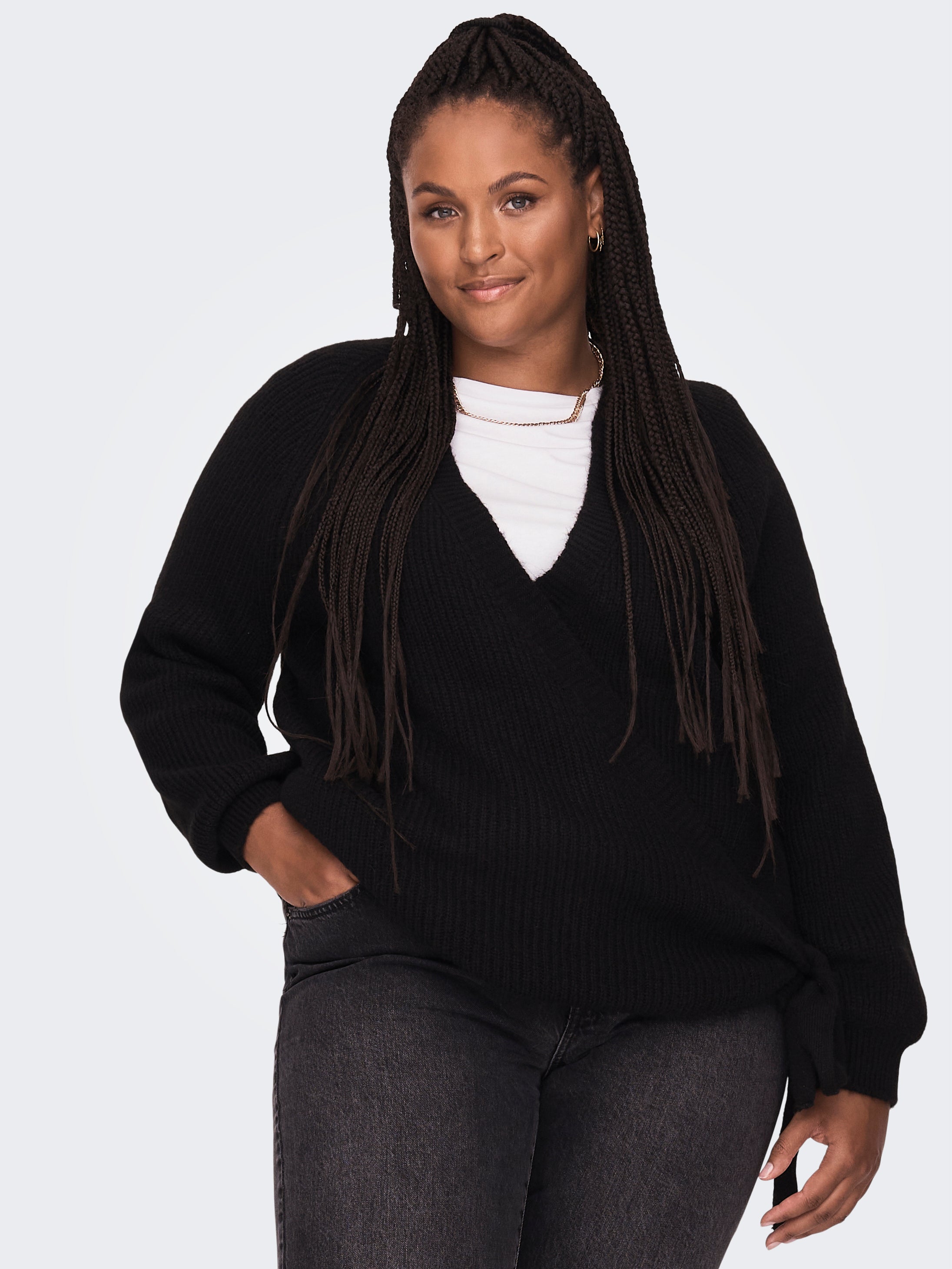 CARJADEI Strickjacke Black