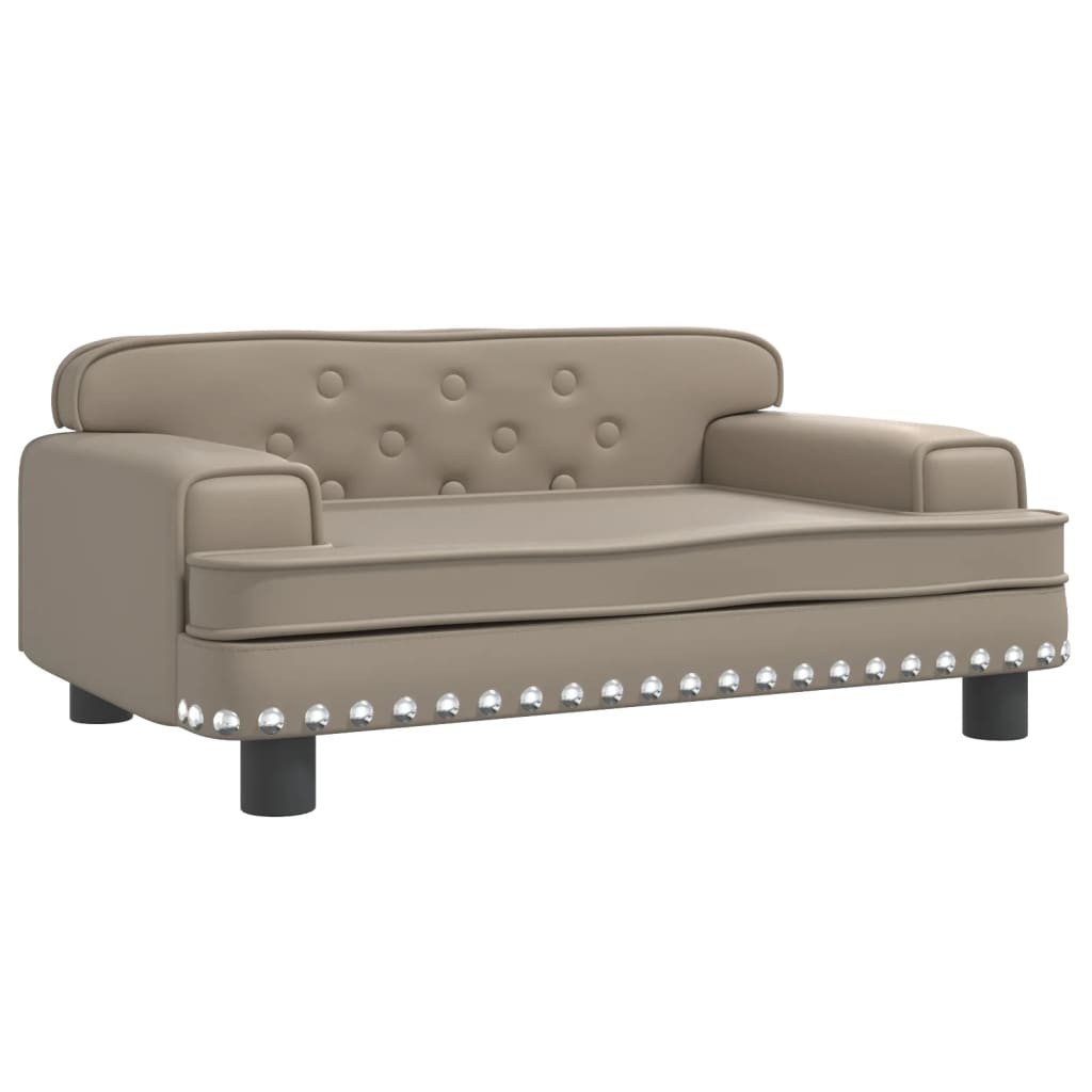 Cama para cães em couro sintético vidaXL, cor cappuccino, 70x45x30 cm