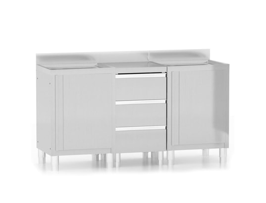 VIDAXL - Mobilier de cuisine Armoires de cuisine commerciale 3 pcs acier inoxydable