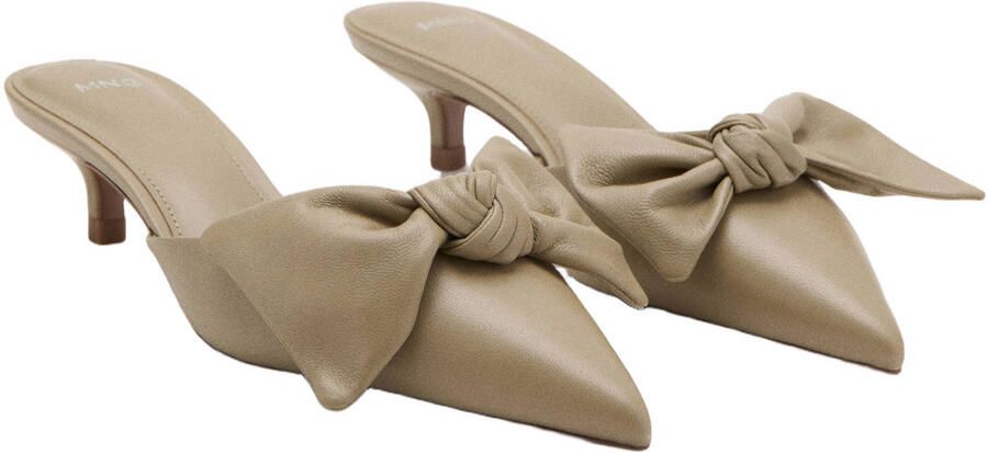 Mango leren muiltjes beige