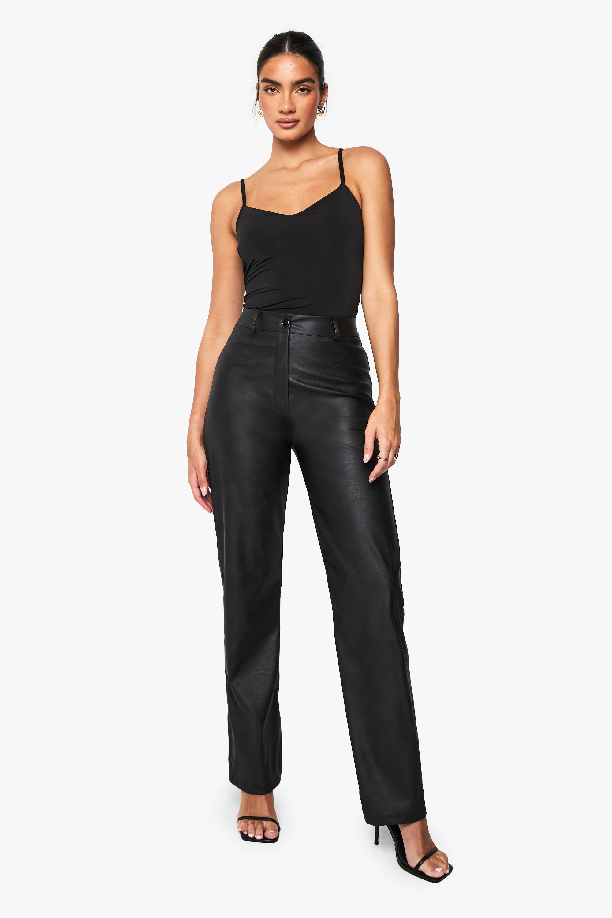 boohoo Pantalon droit synthétique