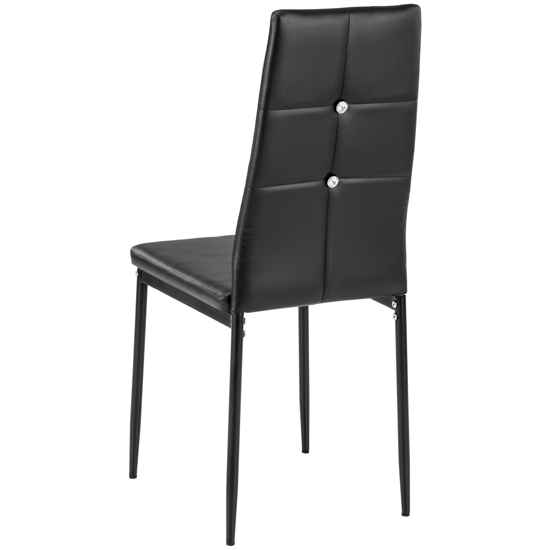 tectake® 6er Set Esszimmerstuhl, gepolstert mit Kunstlederbezug, schlanke Stahlbeine, 40 x 42 x 97 cm
