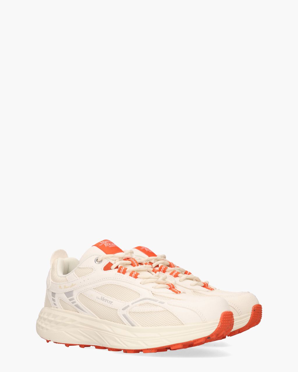 Mercer Amsterdam The Re-Run Max Suède Off White/Rood Herensneakers