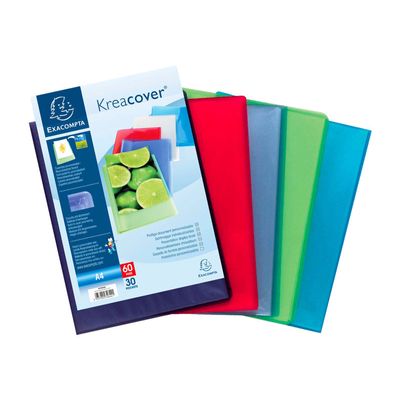 Exacompta KreaCover - Porte vues personnalisable - 60 vues - A4 - disponible dans différentes couleurs