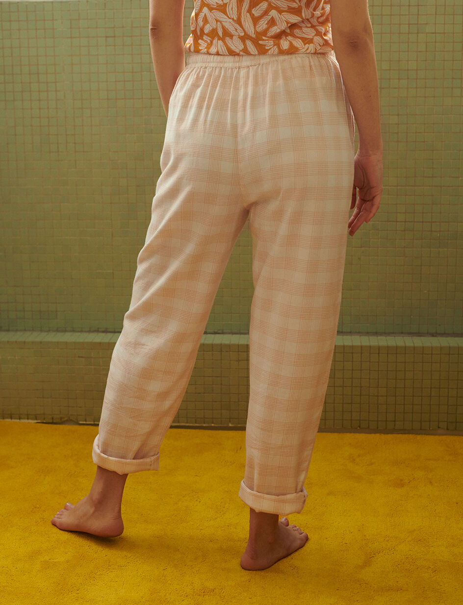 Pantalon - carreaux ivoire