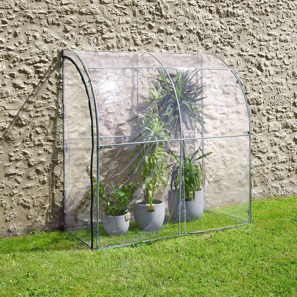 Serre murale PVC transparent et métal  100x200xH215cm