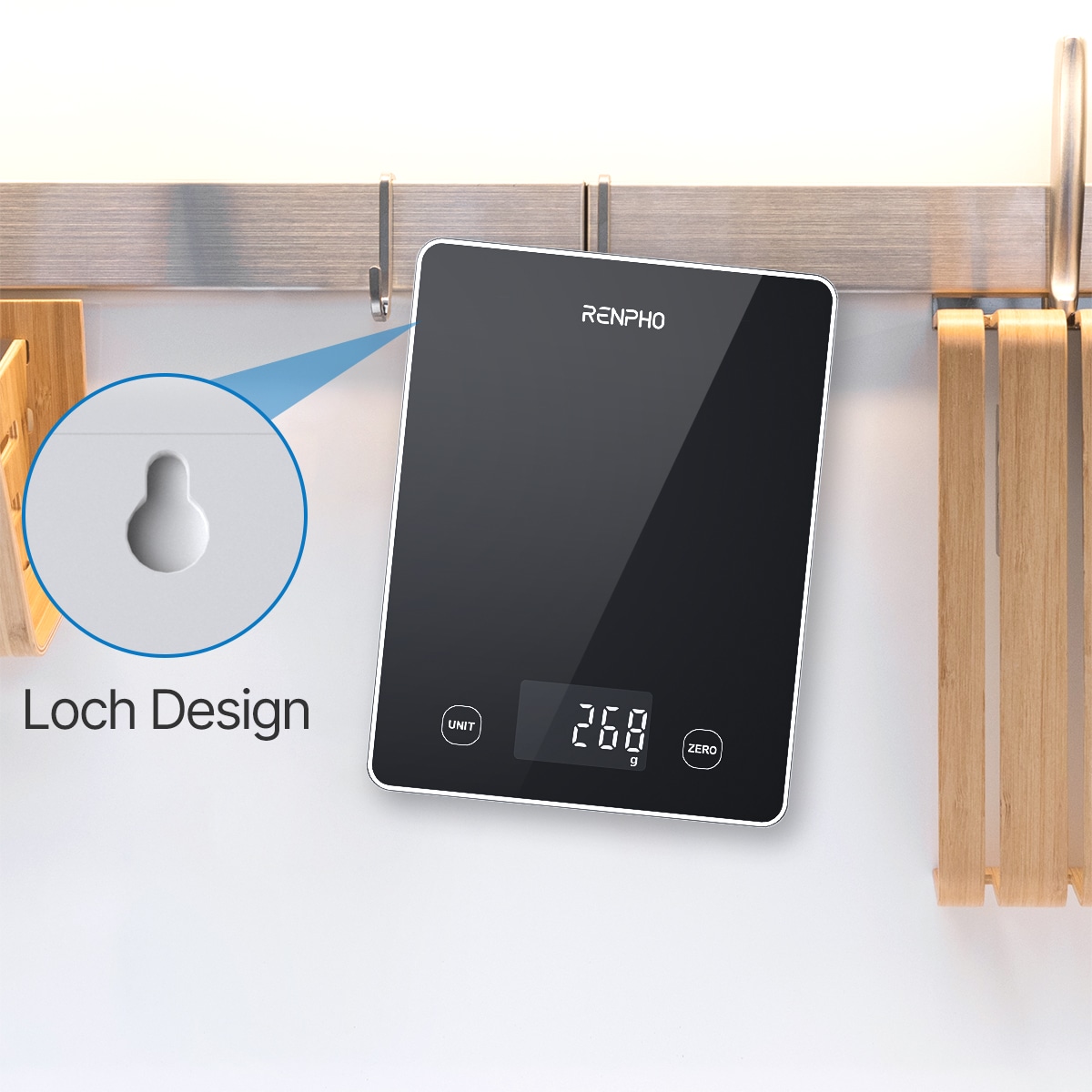 Renpho Küchenwaage »Calibra 1L Smart Nutrition Scale T001« Smarte Küchenwaage für präzise Ernährungstracking & Zielerreichung