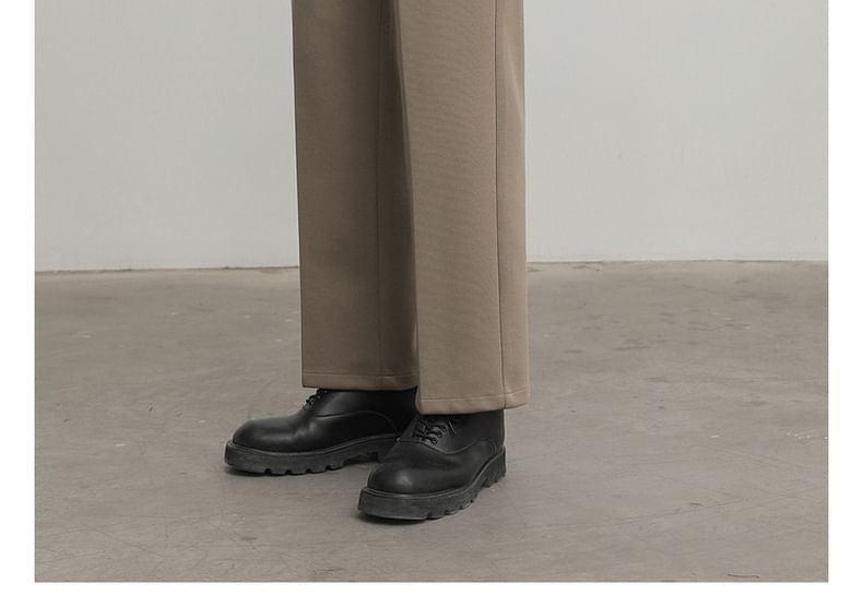 Remeefa - Mid Rise Plain Wide Leg Crop Dress Pants