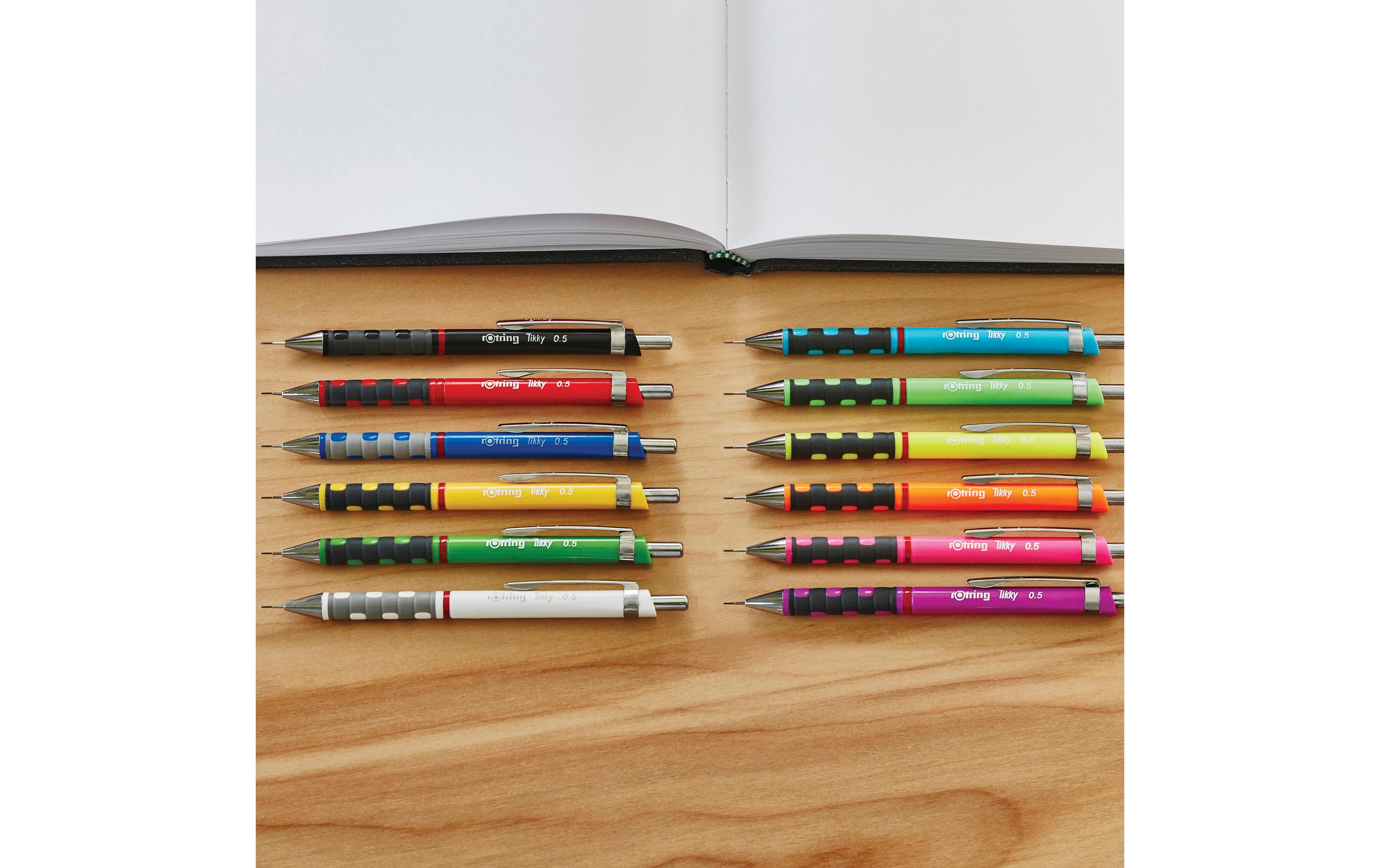 Minenbleistift Tikky HB, 0.5 mm, WeissDruckbleistift mit gummiertem Softtouch-Griff für Schule und Büro