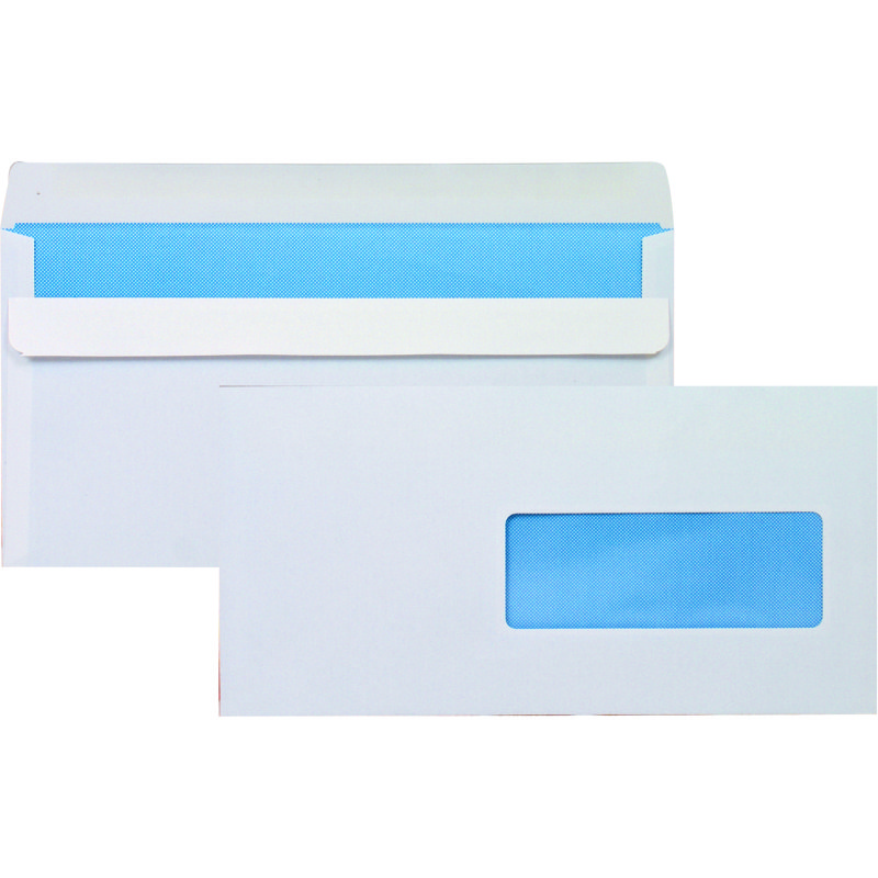 Enveloppe Bruneau 80 g/m² blanche avec patte autocollante - Boîte de 500