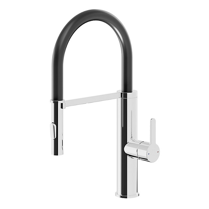 Mitigeur de cuisine chromé avec douchette GoodHome Zatar
