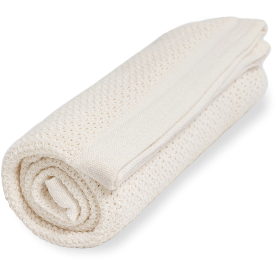 VINTER&BLOOM Kuscheldecke Soft Grid Pearl White