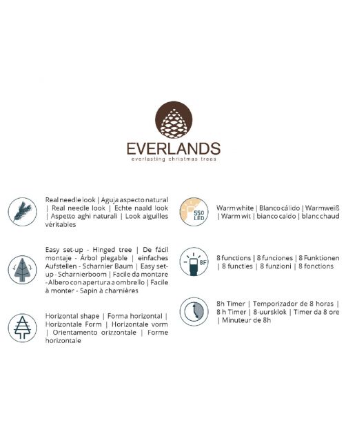 Everlands Kerstboom Grandis Fir Prelit Groen - Kerstboom