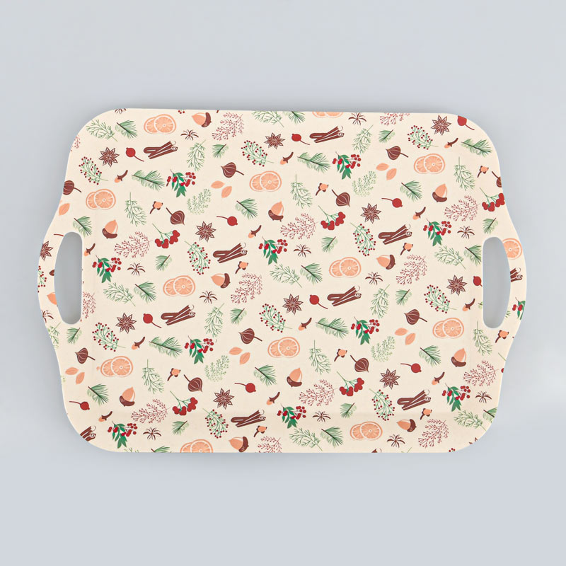 Plateau rectangulaire 'cannelle'