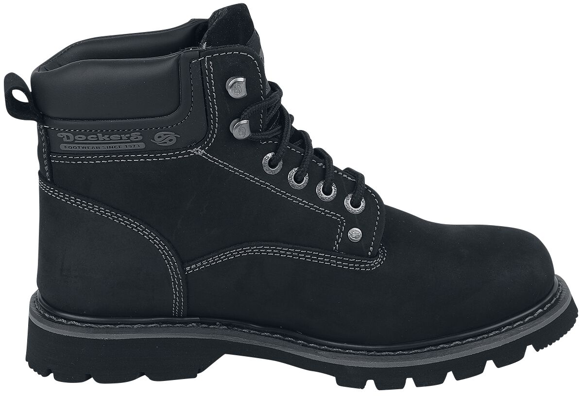 Bottines Noires | Dockers by Gerli Bottes lacées