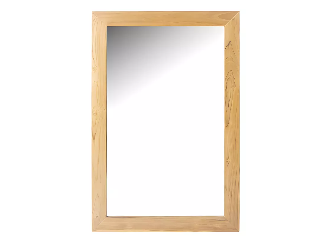 Miroir rectangulaire en teck clair - 60 x 90 cm - AMLAPURA