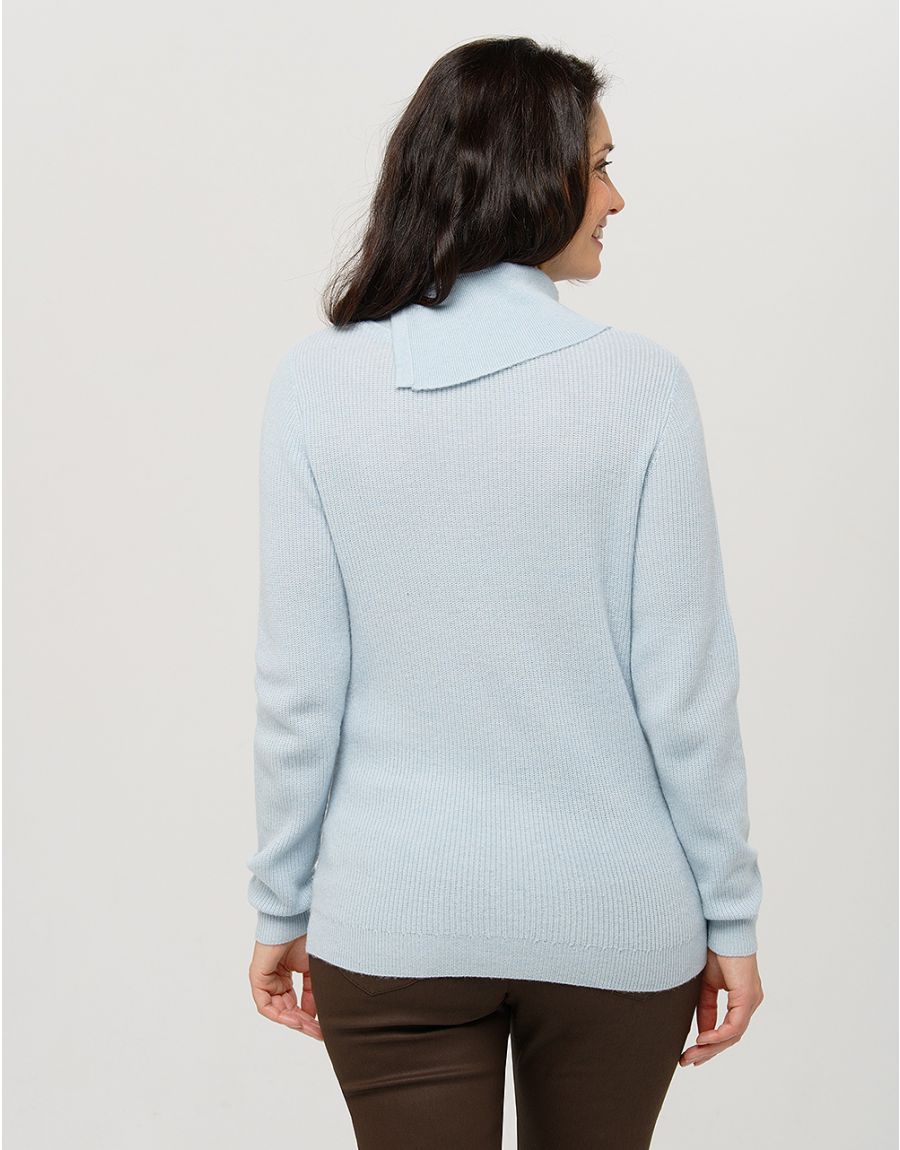 Pull bleu laine cachemire