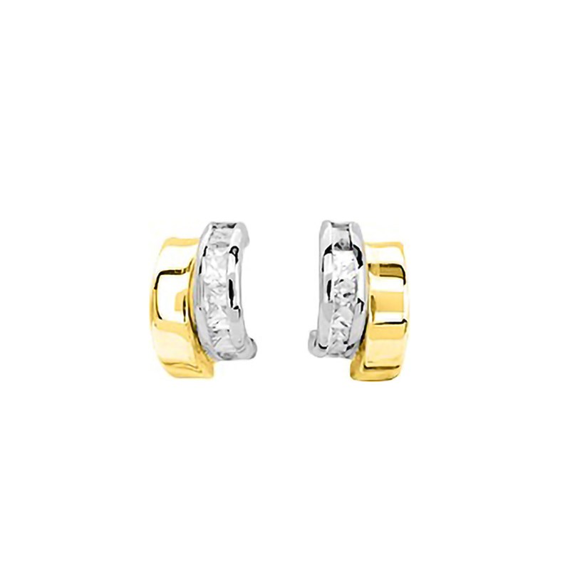 Créoles bicolores Femme - Or 18 Carats