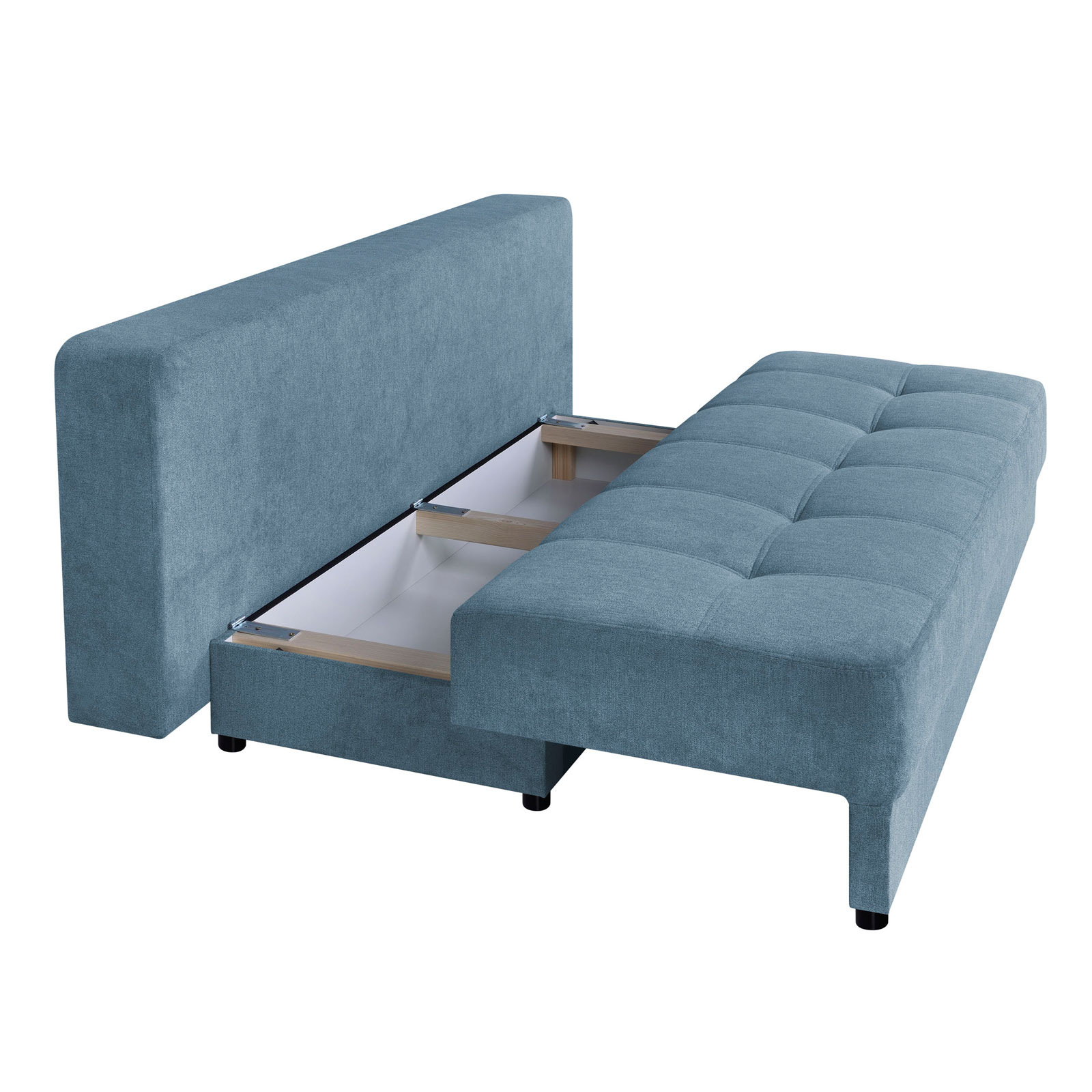 Schlafsofa - denim - Boxspring - mit Staukasten