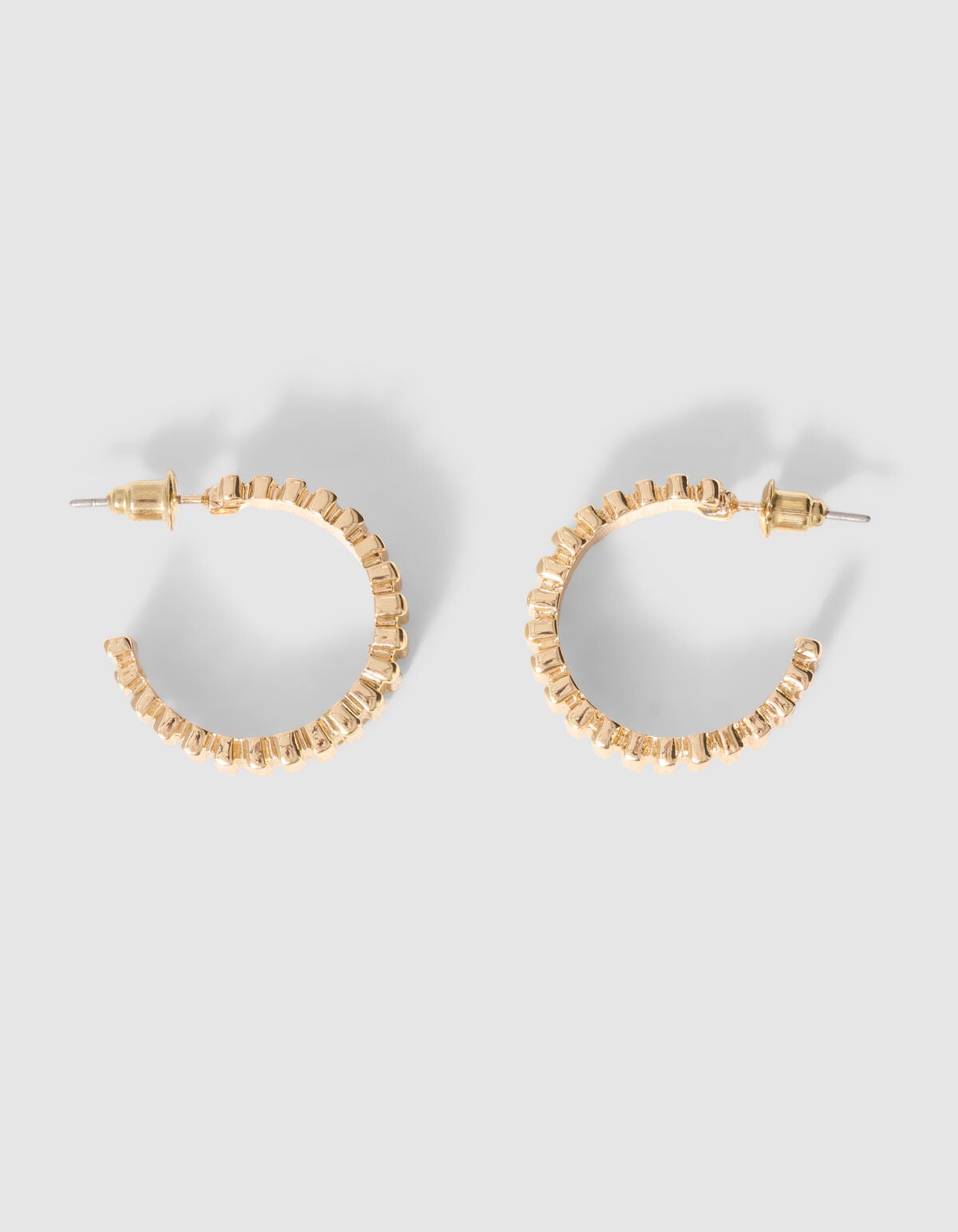 Striped Hoop Oorbellen Goud