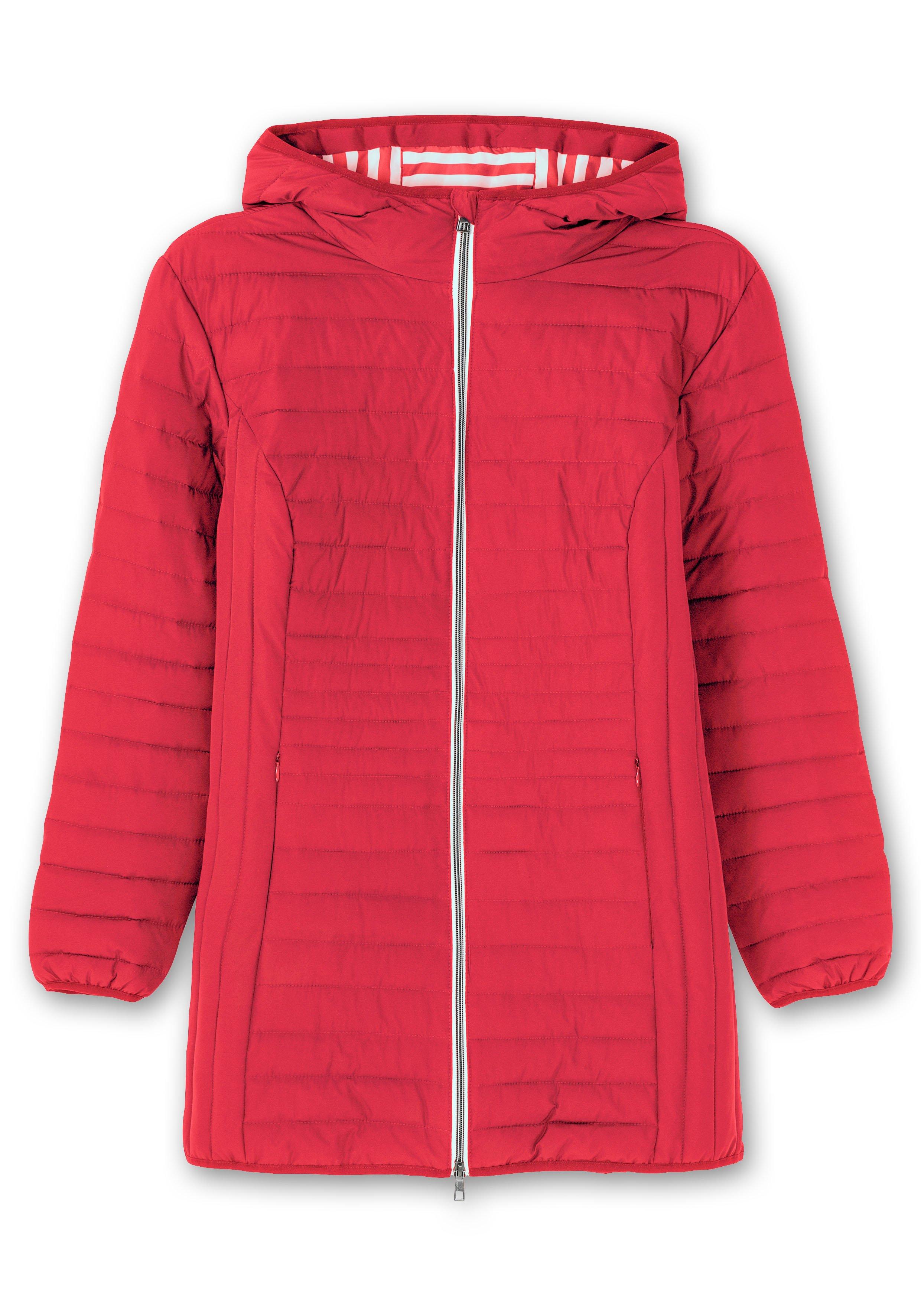 Leicht wattierte Longsteppjacke mit Kapuze