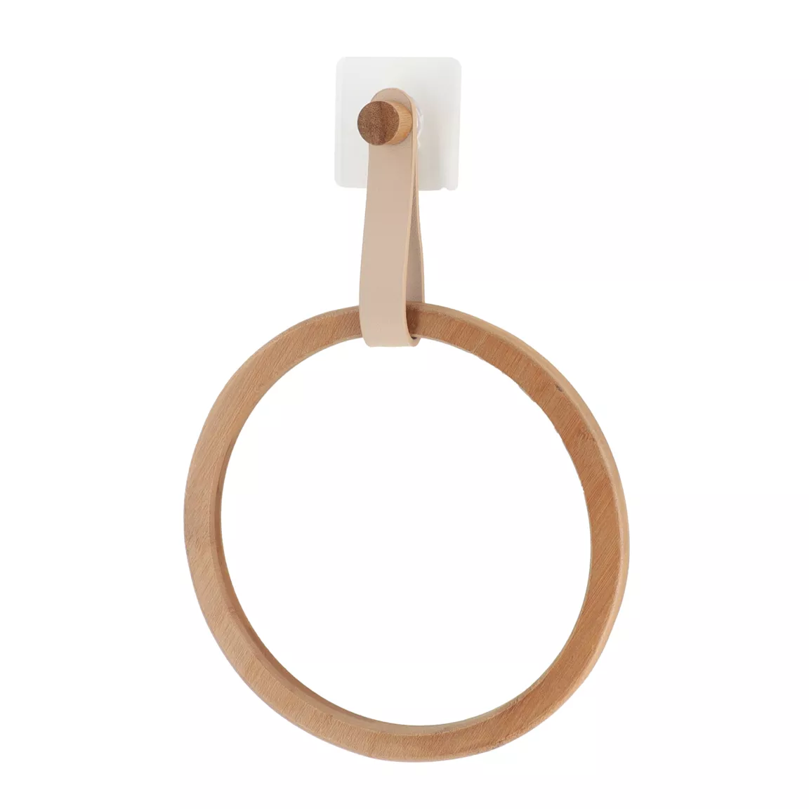 Porte serviette adhésif arrondi (D21 cm) Easy Chic Beige