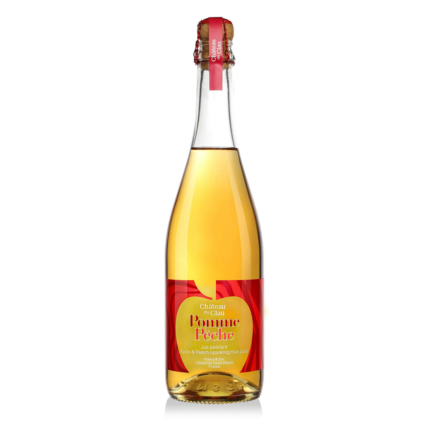 Jus de pommes-pêche pétillant - Château du Clau